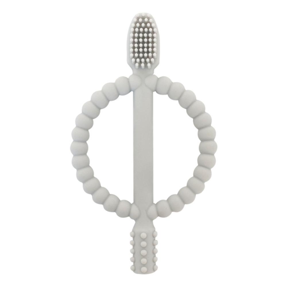 

Food Grade Silicone Baby Teether BPA-Free Teething Toys Premium Infant Toothbrush Baby серый