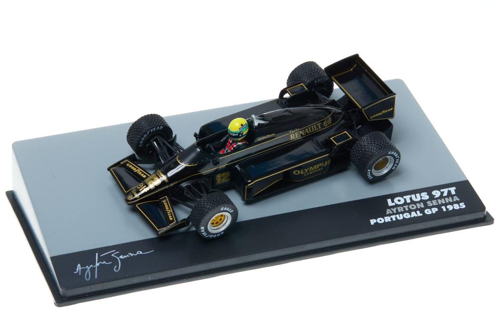 scale F1 diecast model car Portuguese Grand Prix 1985 Ayrton Senna Lotus Renault Ayrton Senna Team John Player Special Winner 1/43 [Lotus 97T] [Used]