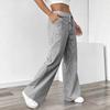 Women Striped Drawstring Wide Leg Casual Summer Pants