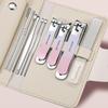 Stainless Steel Nail Clipper Set With Ultra Sharp Blades Portable Case For Home Travel Manicure Grooming