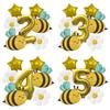 Cute Bee Daisy Aluminum Film Balloon Set Birthday Party Balloon Carnival Scene Arrangement Balloon