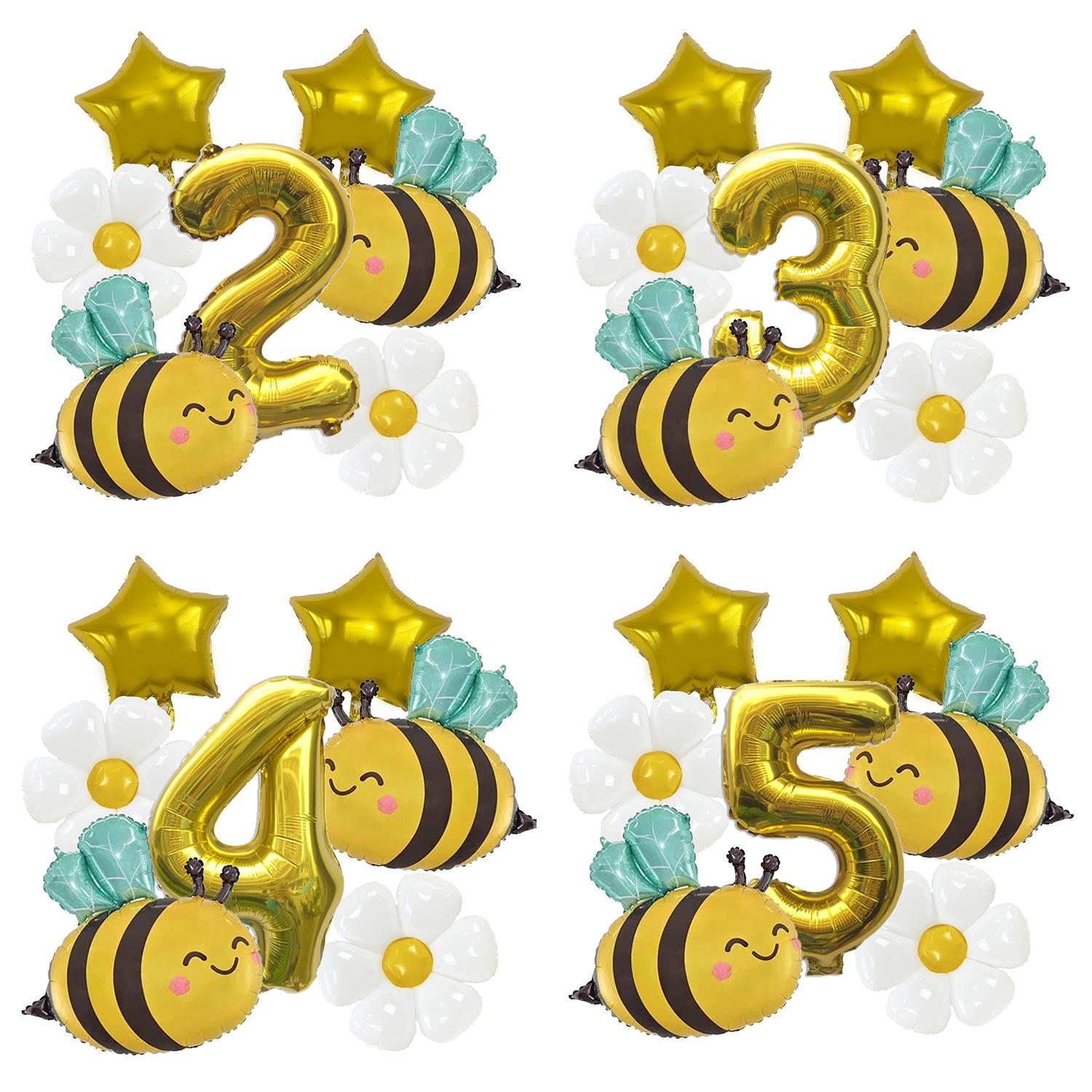 Cute Bee Daisy Aluminum Film Balloon Set Birthday Party Balloon Carnival Scene Arrangement Balloon cm