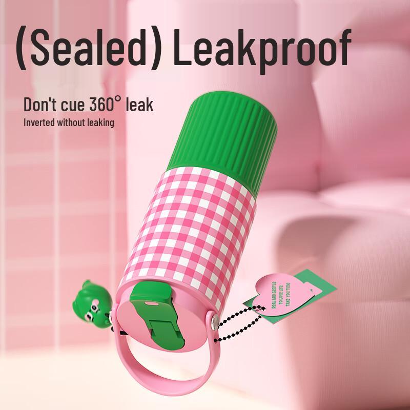 Kids Ceramic Lined Insulated Straw Water Bottle