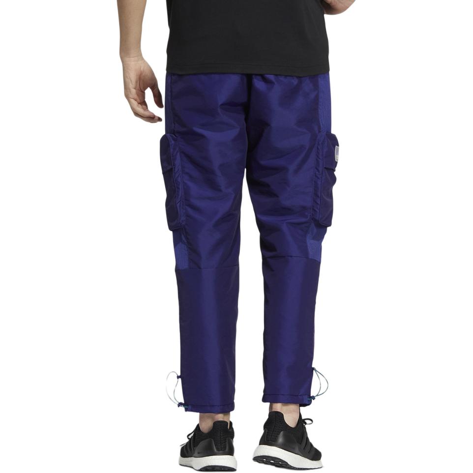 Adidas Solid Color Loose Fit Multi Pocket Casual Adjustable Cuff Cargo Pants Men Pants Indigo HT0524