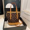 Bucket bag women's new retro simple niche high-end women's handbag diagonal span small women's bag