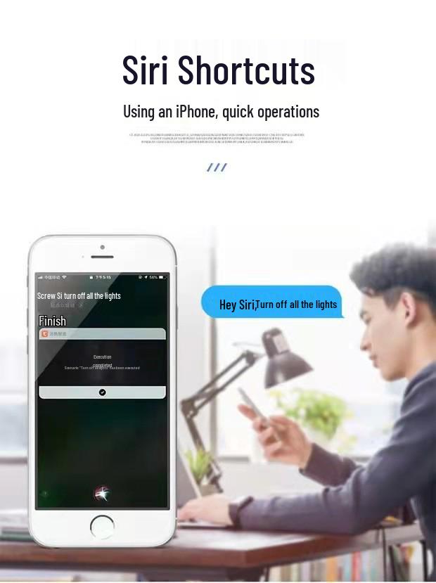 Smart WiFi Touch Switch with Siri Voice Control, Mobile App, RF Remote, and Tone Adjustment