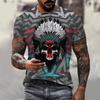 Letní 3D potisk trička Streetwear Pánská móda Nadměrné tričko s krátkým rukávem O-výstřih Trička Topy Oblečení