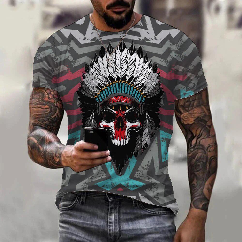 Letní 3D potisk trička Streetwear Pánská móda Nadměrné tričko s krátkým rukávem O-výstřih Trička Topy Oblečení