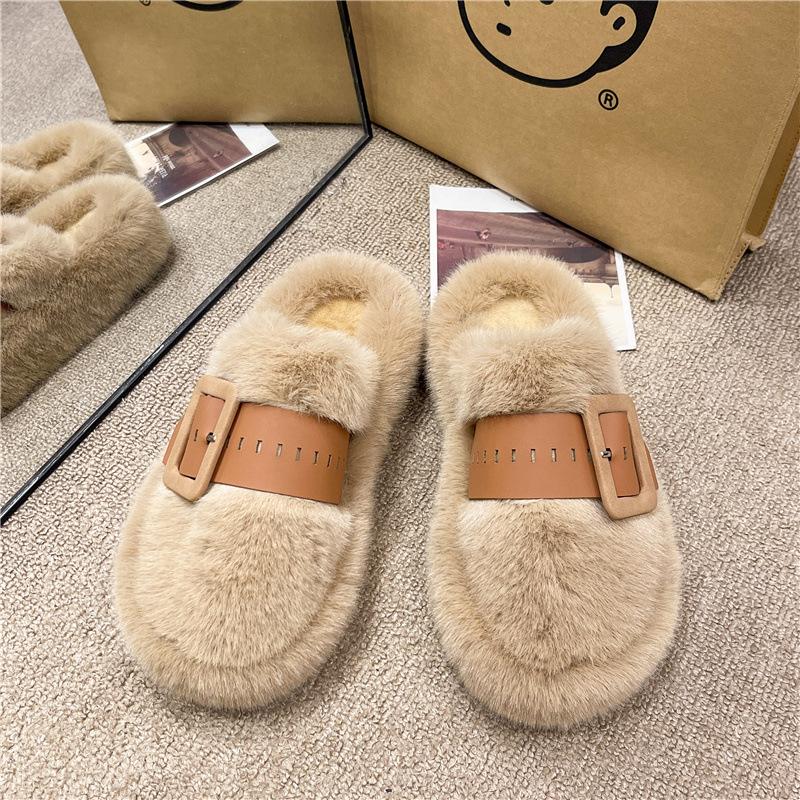 

Milk Huhu thick-bottomed muffin, high-end home baotou cotton mop 2025 autumn and winter office fashionable and comfortable cotton slippers 40 хаки