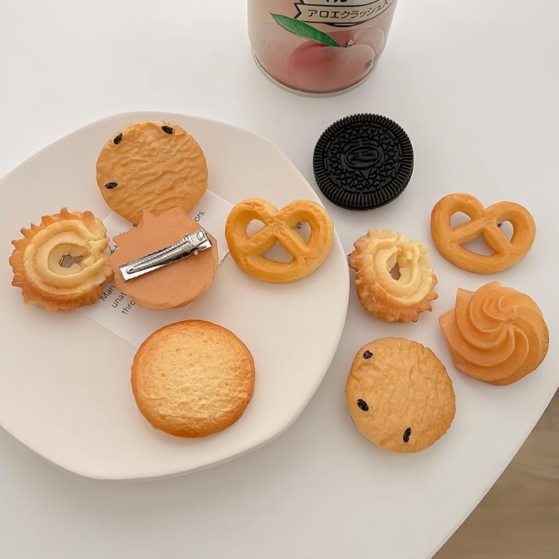 Cartoon Cookie Hair Clip Hairpins Cute Cookie Fun Quirky Side Clip Bangs Clip Student Girl Heart Hair Accessories