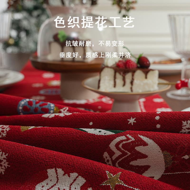 American Christmas Festive Table Runner Long Tablecloth Dining Table Cover