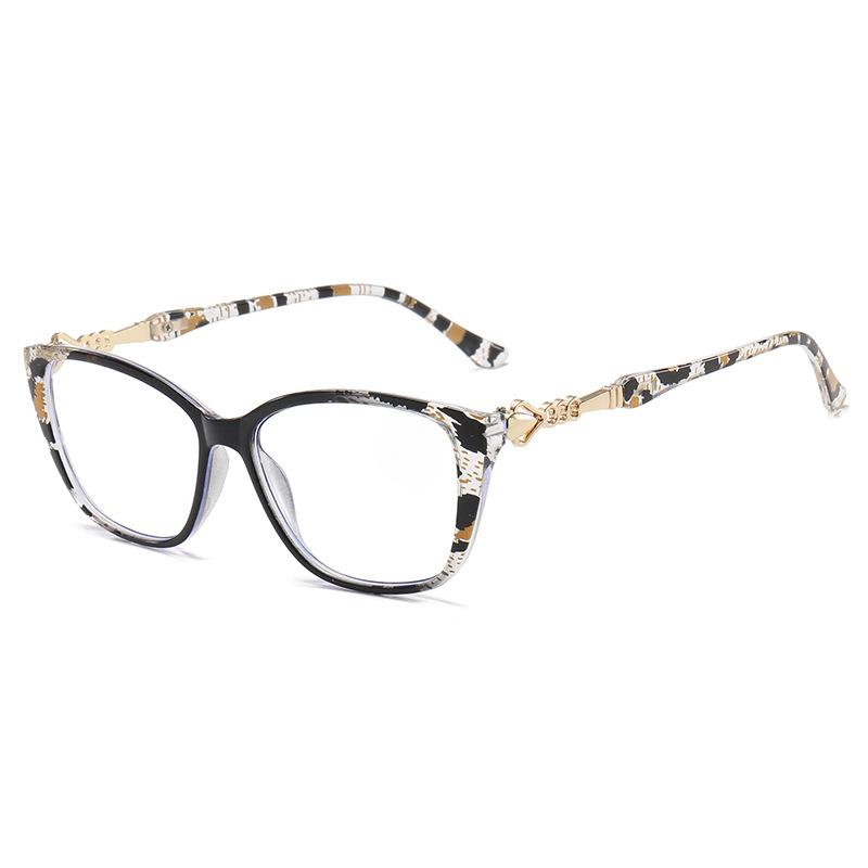Leopard Square Metal Accessory Anti Blue Light High Definition Reading Glasses Woman Men Vintage Reader Eyeglasses