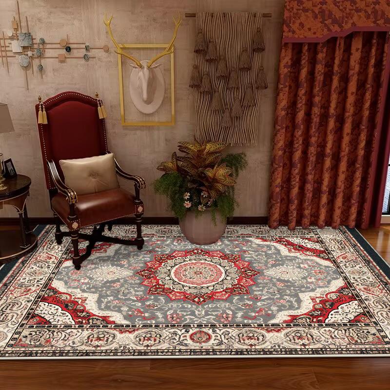 Retro Ethnic Style Bedroom Carpet Persian American Carpets Large Area Living Room Decoration Rugs Cloakroom Lounge Rug Washable