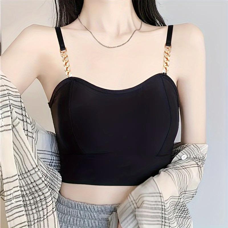 1 Coppia di Spalline con Catena, Spalline Invisibili Antiscivolo per Biancheria Intima, Biancheria Intima e Accessori per Biancheria Intima da Donna