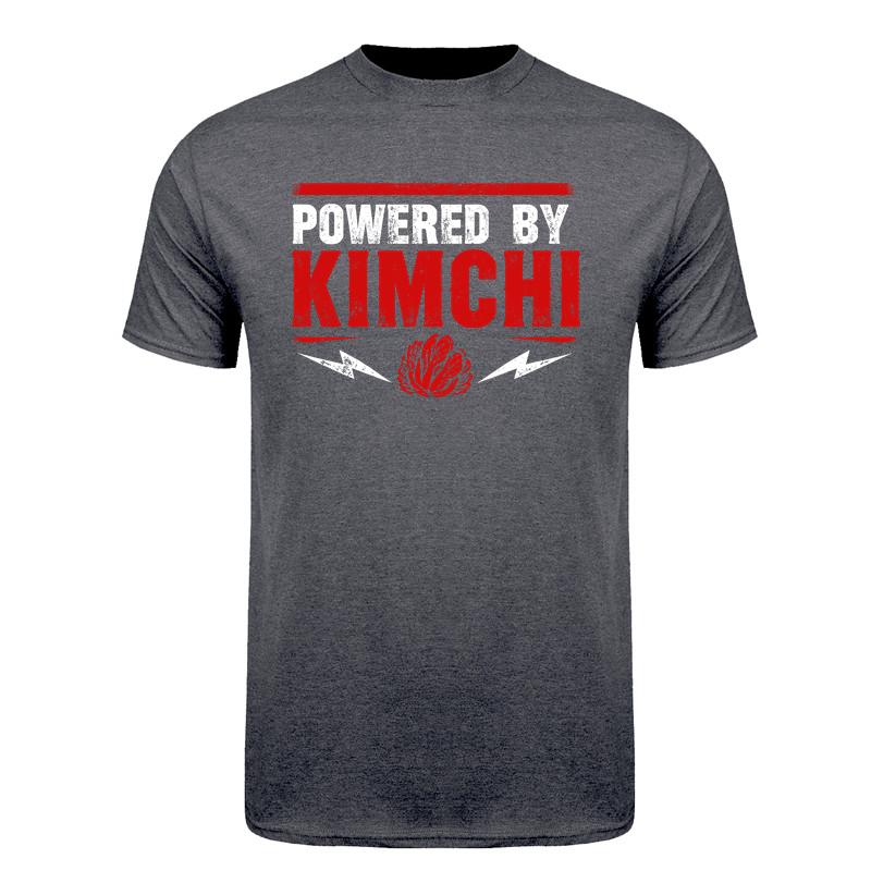 Funny Powered By Kimchi Shirt Unisex Korean BBQ Food Graphic Tee Spicy Kimchi Lover T Shirt Casual Streetwear Short Sleeve DA