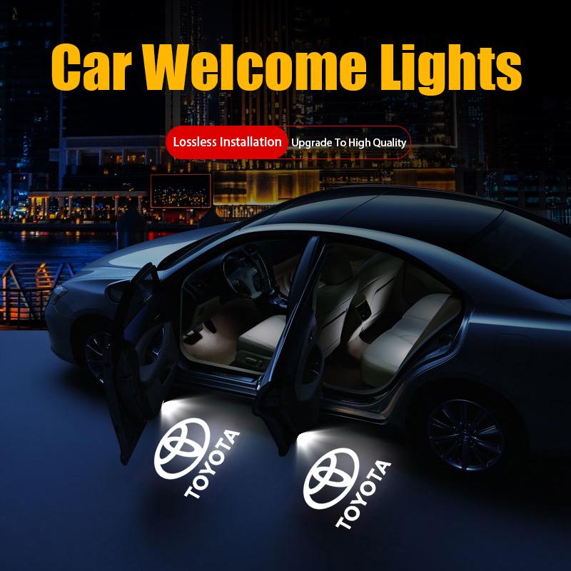 2026 Hot For Toyota Hub Caps 2Pcs LED Car Door Projector Logo Welcome Light Accessories For Toyota 86 Mirai Supra Prado Alphard