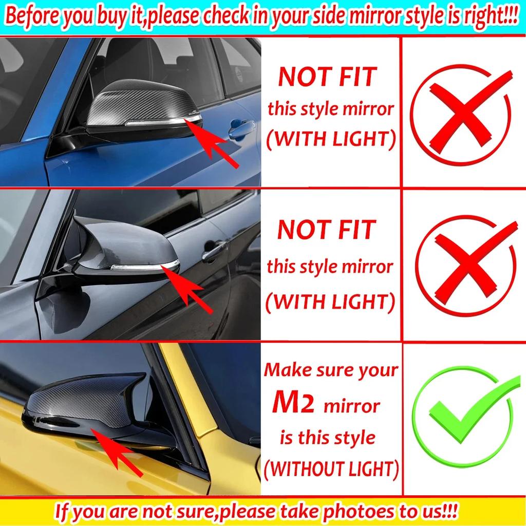 Replacement Rear View Side Mirror Cover Cap For BMW F80 M3 F82 M4 M2 2015-2019 Only Fit LHD Mirror Cap Cover