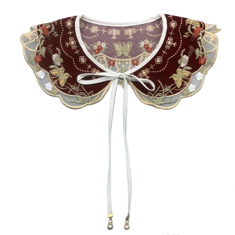 Ажурний Квітковий Дитячий Декоративний Вишитий Комір-Комірчик Квітка Стародавнє Мистецтво Традиційний Ажурний Шалевий Комір-Комірчик