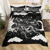 Flowers Moth Butterfly King Queen Duvet Cover Trippy Mushroom Bedding Set Moon Starry Sky Quilt Cover Polyester Comforter Cover