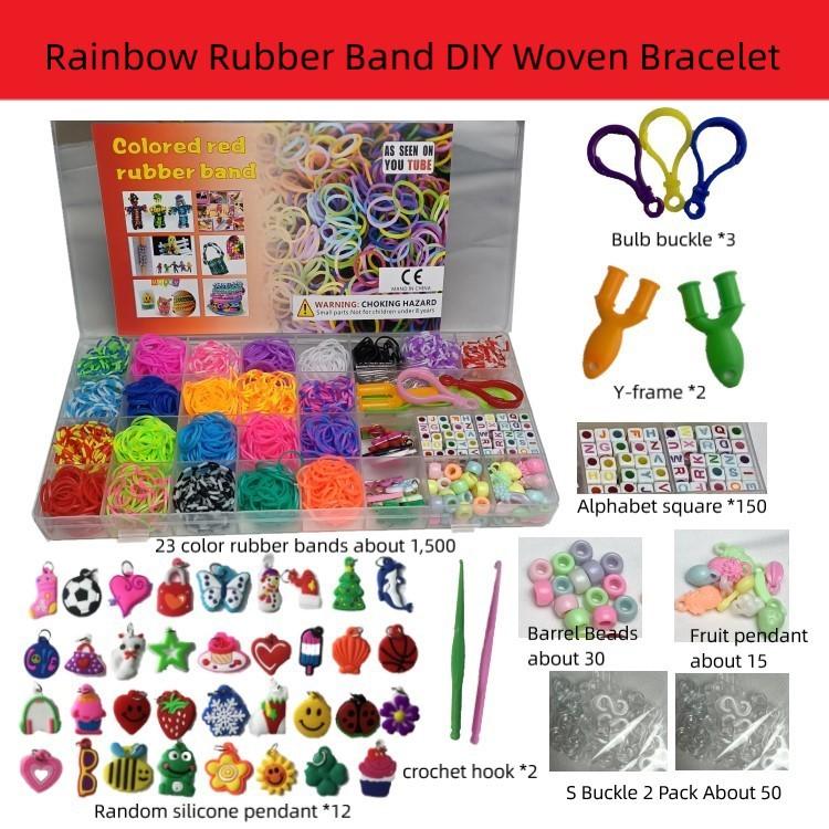 Colored Rubber Loom Band Set Candy Bracelet Filling Making Kit DIY Handmade Toys Girls Craft Tools Creation Weave Christmas Gift