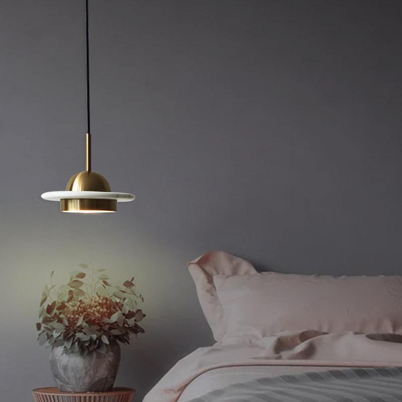 Nordische minimalistische Kupfer-Marmor-Pendelleuchte für Schlafzimmer, Café, Restaurant oder Bar