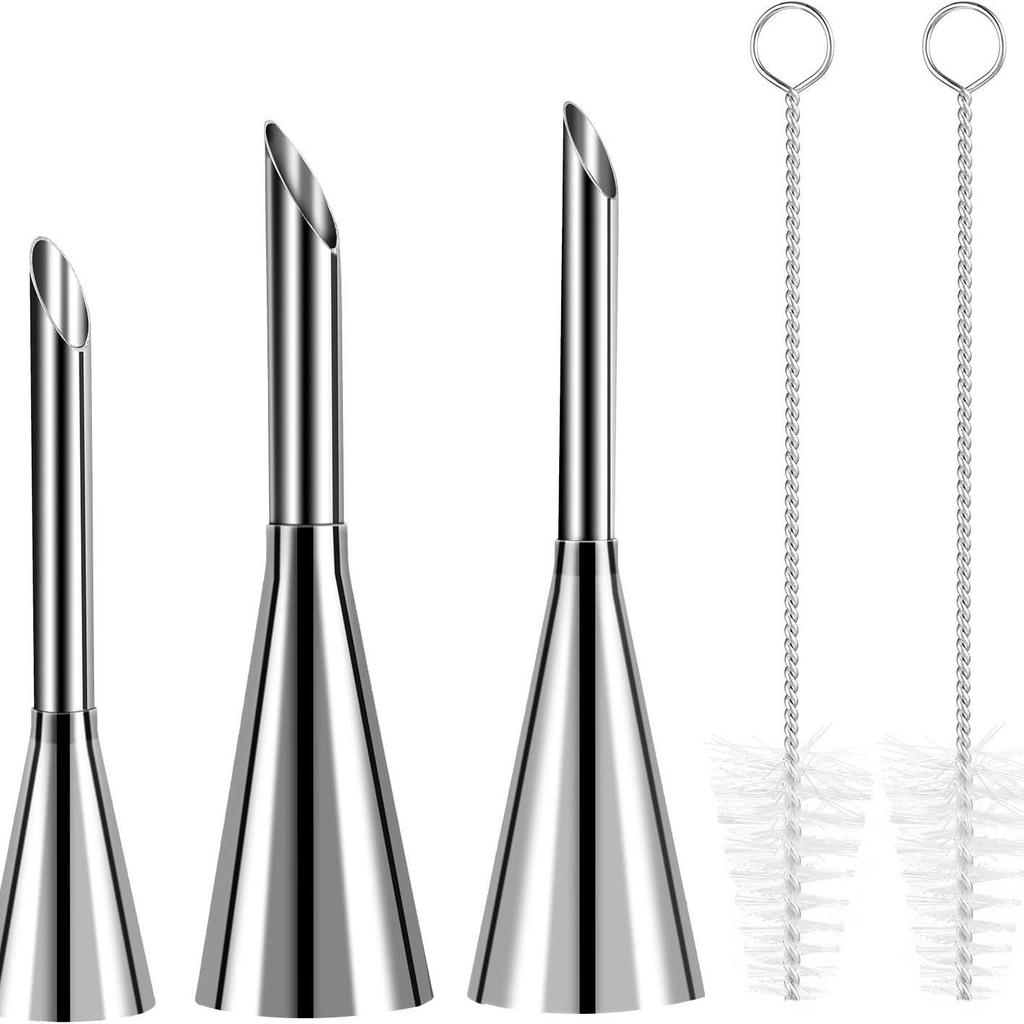 5-Piece Cream Puff Piping Tips Set - Large, Medium, Small, 304 Stainless Steel