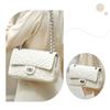 Xiaoxiangfeng Camellia Head Layer High Goatskin Leather Rhombus Women's Bag Premium Texture Chain Bag Shoulder Messenger Bag