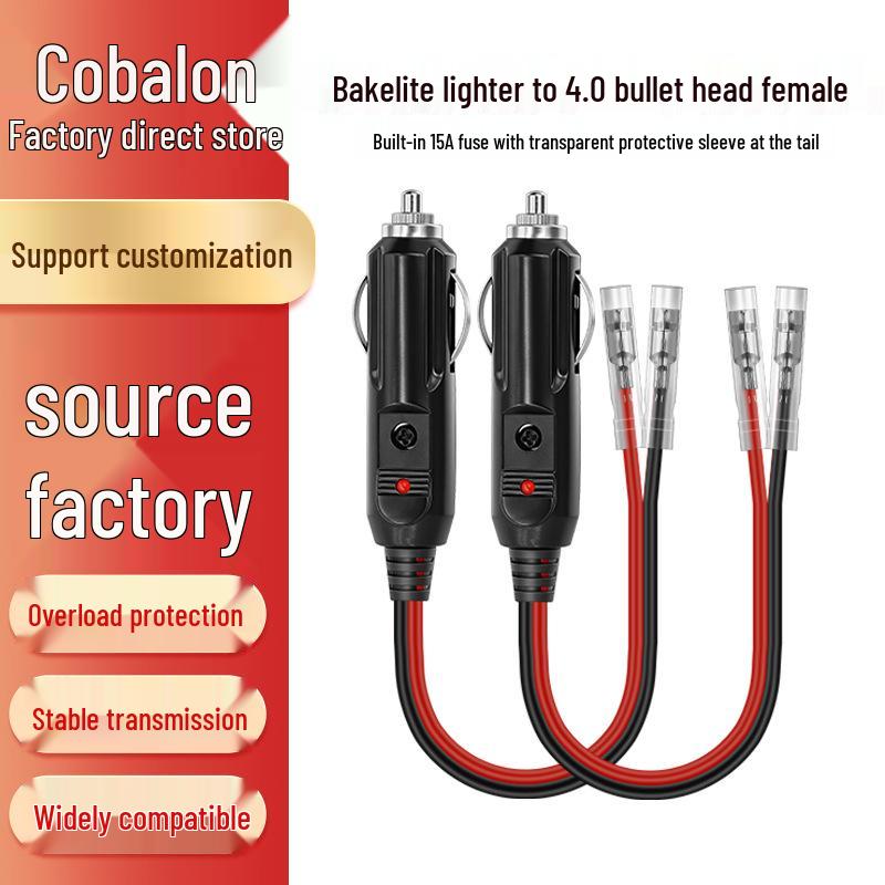 

Kebalong 12V/24V Car Charger Bullet Head with 16AWG Red/Black Wire