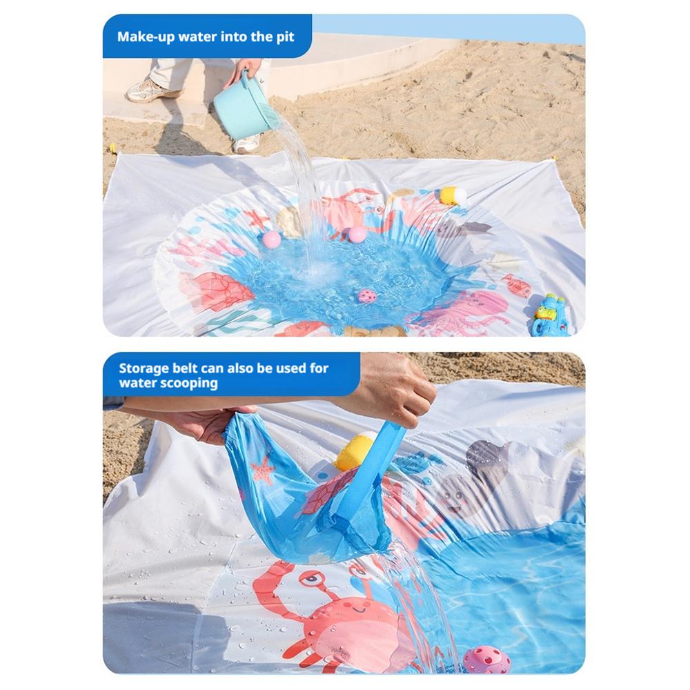 Multi Functional Beach Mat Portable Floor Mat Picnic Waterproof Toy Bag Water Play Summer With G1C6