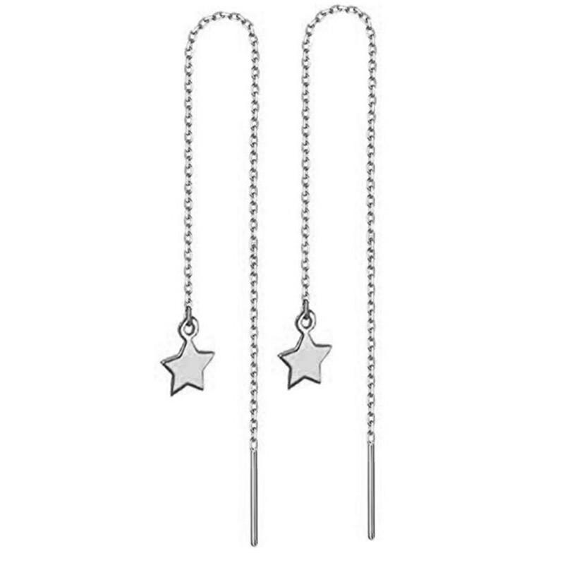 

MinaMaMa длинная тонкая цепочка из нержавеющей стали с кисточками и звездами, серьги-бабочки для женщин, модные ювелирные изделия