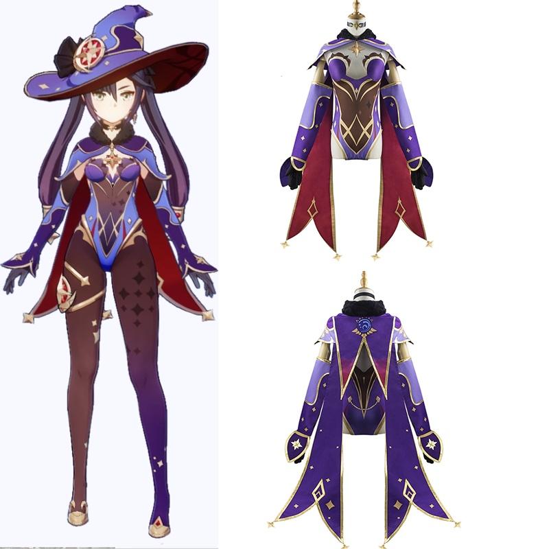 Genshin Impact Mona Cosplay Costume Full Set High Quality Cotton Exquisite Details