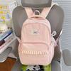 Schoolbag New Versatile Simple Polka Dot Lace Schoolbag Cute Junior High School Students High Value Backpack Large Capacity Backpack