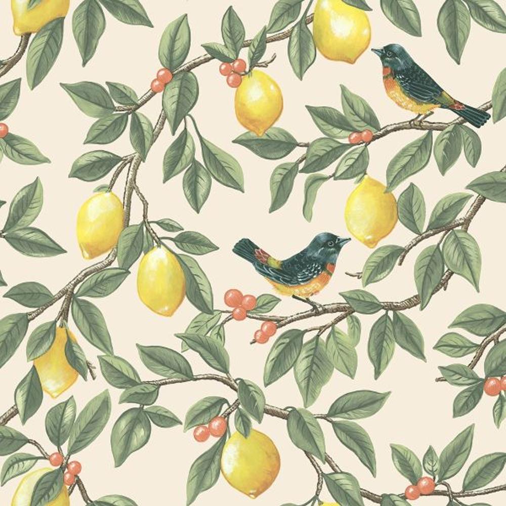 Holden DÃ©cor Lemon Leaf Textured Wallpaper