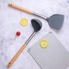 High-Value Silicone Cooking Shovel with Wooden Handle - Non-stick Pan Special, Stainless Steel Kitchen Utensil