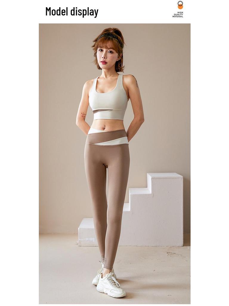 Dámská podzimní jógová souprava: Profesionální nárazuvzdorná sportovní podprsenka a vesta pro fitness a běh