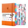 Modern A5 Password Journal PU Leather Notebook with Alphabet Tabs and Planner Stickers