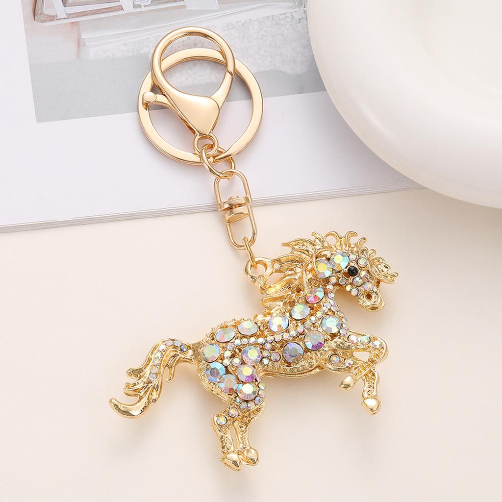 Horse Keychain Colorful Sparkling Rhinestones Key Chain