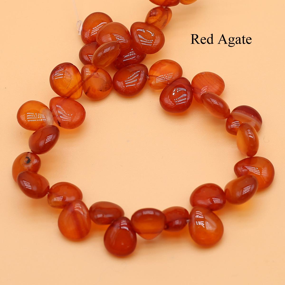 

Намистини з натурального каменю з горизонтальним отвором, ручної роботи, 32 шт./нитка, кришталевий агат у формі краплі, вільні розпірні намистини для виготовлення ювелірних виробів Аксесуари своїми руками 10x12 мм 32Pcs/Strand,10x12mm