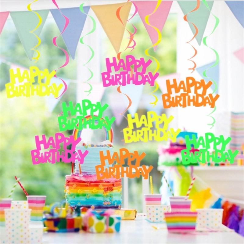 Light Up Hanging Banners for Family Gathering Birthday Party Wall Decors Streamers Fluorescence Hanging Streamers Decors