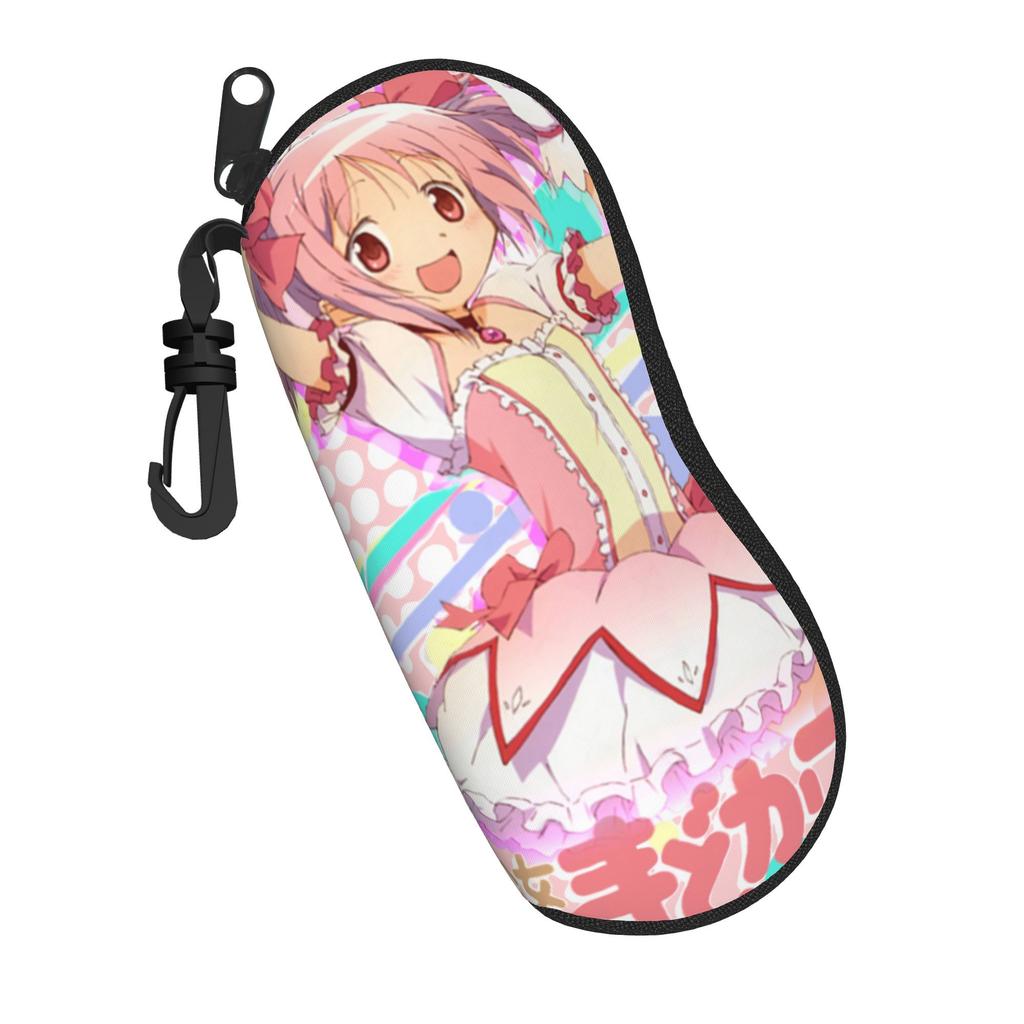 Madoka Magica Glasses Case Unisex Printing Zipper Cute Kawaii Anime Magical Girls Eyewear Box Eye Contacts Case