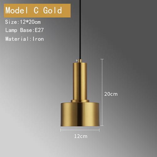 Nordic Minimalist Golden Pendant Lamp Restaurant Bar Creative Living Room Bedroom Bedside Light Led Personality Small Chandelier