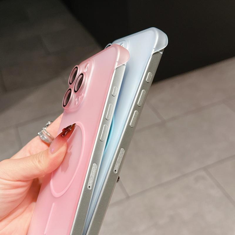 Husă Transparentă Mată Fără Ramă pentru Magsafe Pentru iPhone 16 Pro 15 Pro Max 14 13 12 11 Subțire PC Dur Rezistentă la Șocuri Încărcare Wireless Husă Magnetică pentru Telefon