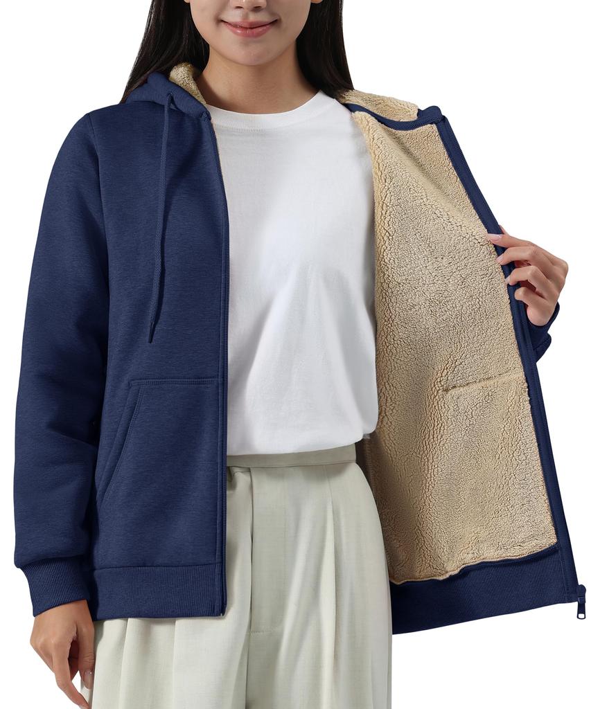 TACVASEN Cold Kangaroo Size 2XL Women's Fleece-Lined Sweatshirt, Thick, Casual, Everyday, Loungewear, Warm, Weather, Stylish, Soft, 1/2 Pocket,