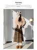 Korean Retro Plaid Woolen A-line Skirt for Women - High Waist Winter Long Skirt