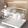Multi-Functional Dish Drainer Rack with Utensil Holder Detachable Chopsticks Organizer Large Capacity Countertop Sink Shelf