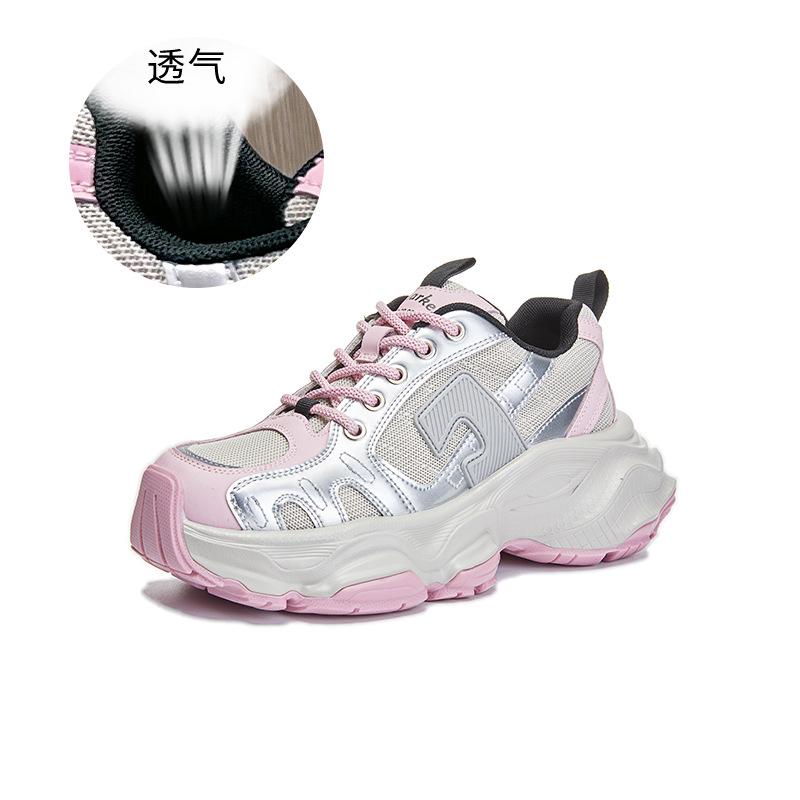 

Амортизирующая подошва кожаные кроссовки папины кроссовки женские 2025 весна новые спортивные туфли на платформе повседневные универсальные модные туфли увеличивающие рост женские туфли 40