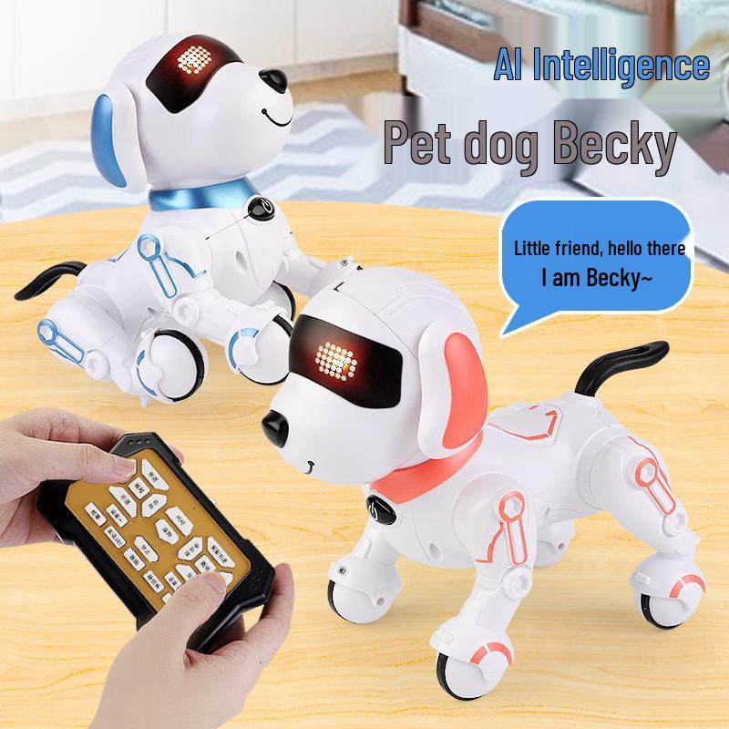 Interactive AI Remote Control Dog Toy: Woofing, Singing, Dancing, Educational Pet for Kids