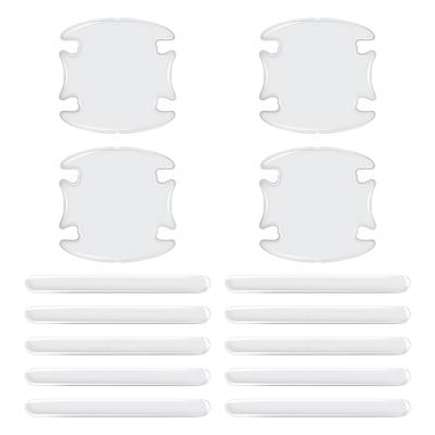 FamGift 14 Piezas Protector de Manija de Puerta de Coche Piezas Anti-Arañazos Material Transparente Antideslizante Fácil Instalación Se Adapta a la Mayoría de los Vehículos (Claro)