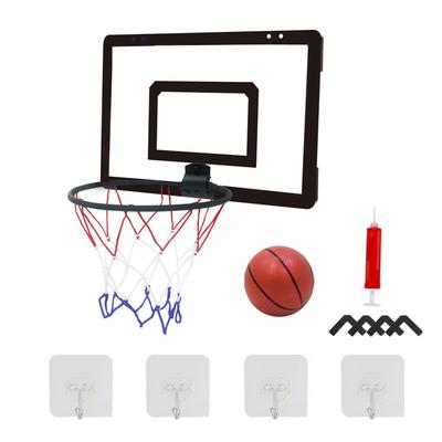 Wall Mounted Basketball Hoop Number 7 Basketball Hoop Kit for Indoor Outdoor Boys Girls Teens Black