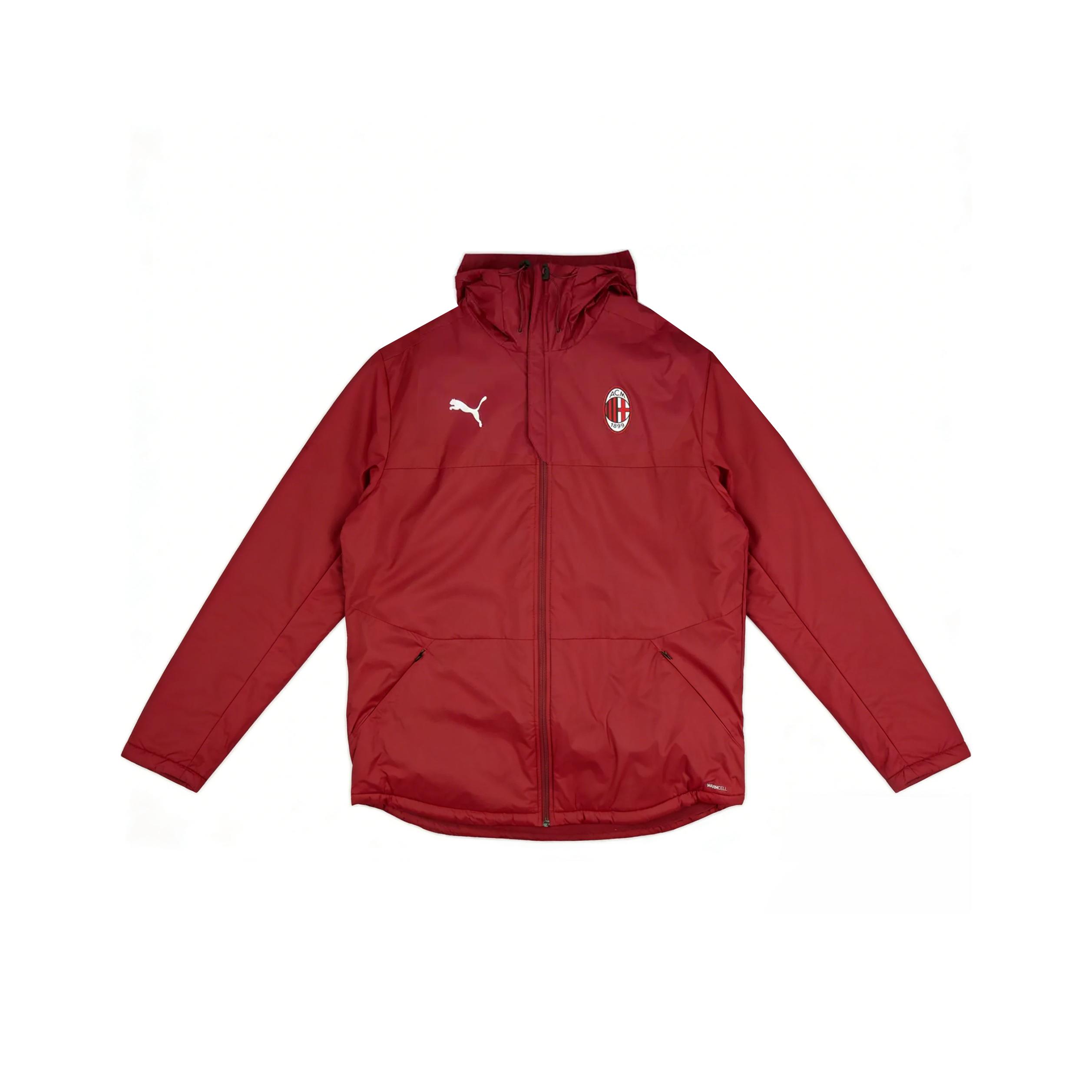 Puma × AC Milan 2020-21 Season Color Block Zip-Up Hooded Long Sleeve Football Shirt Men tops 758214-08 XL